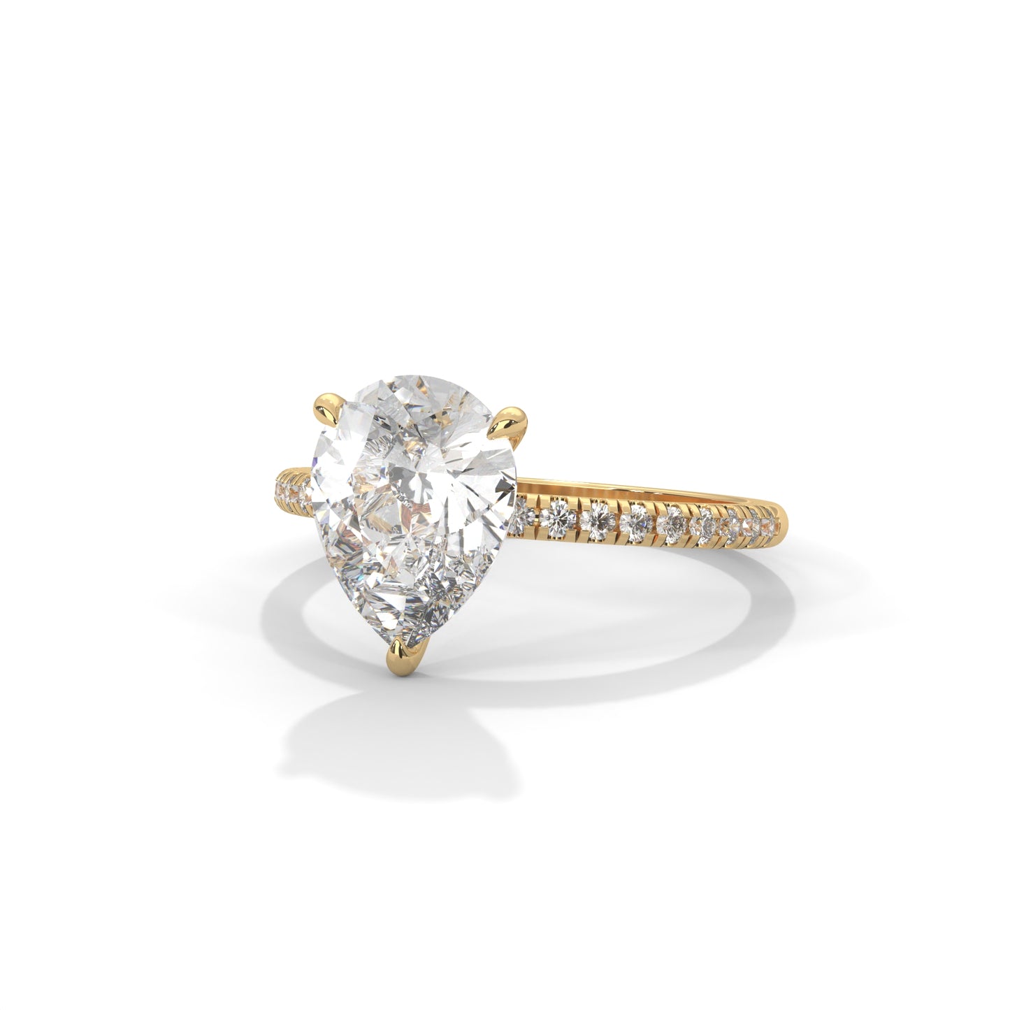 Celestial Pear Solitaire Ring