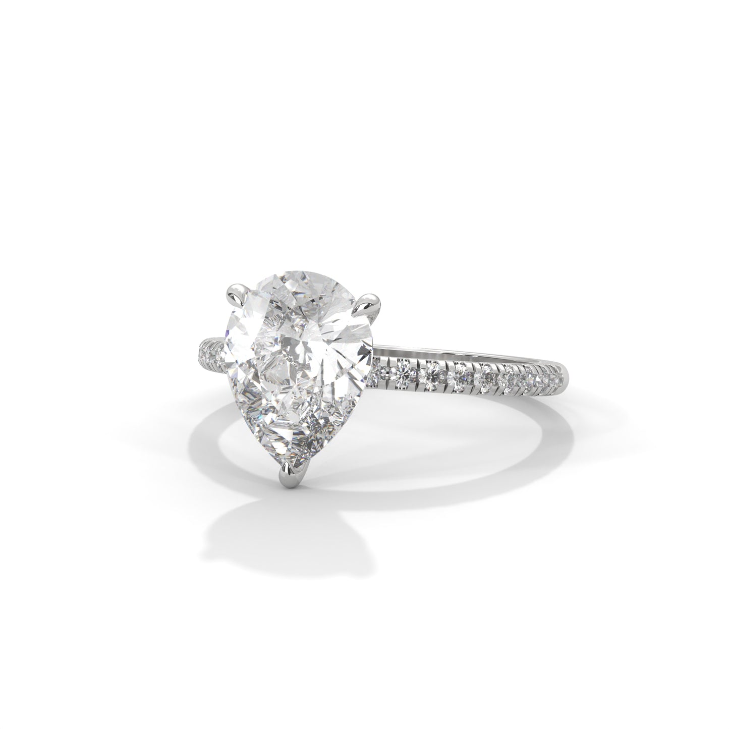 Celestial Pear Solitaire Ring