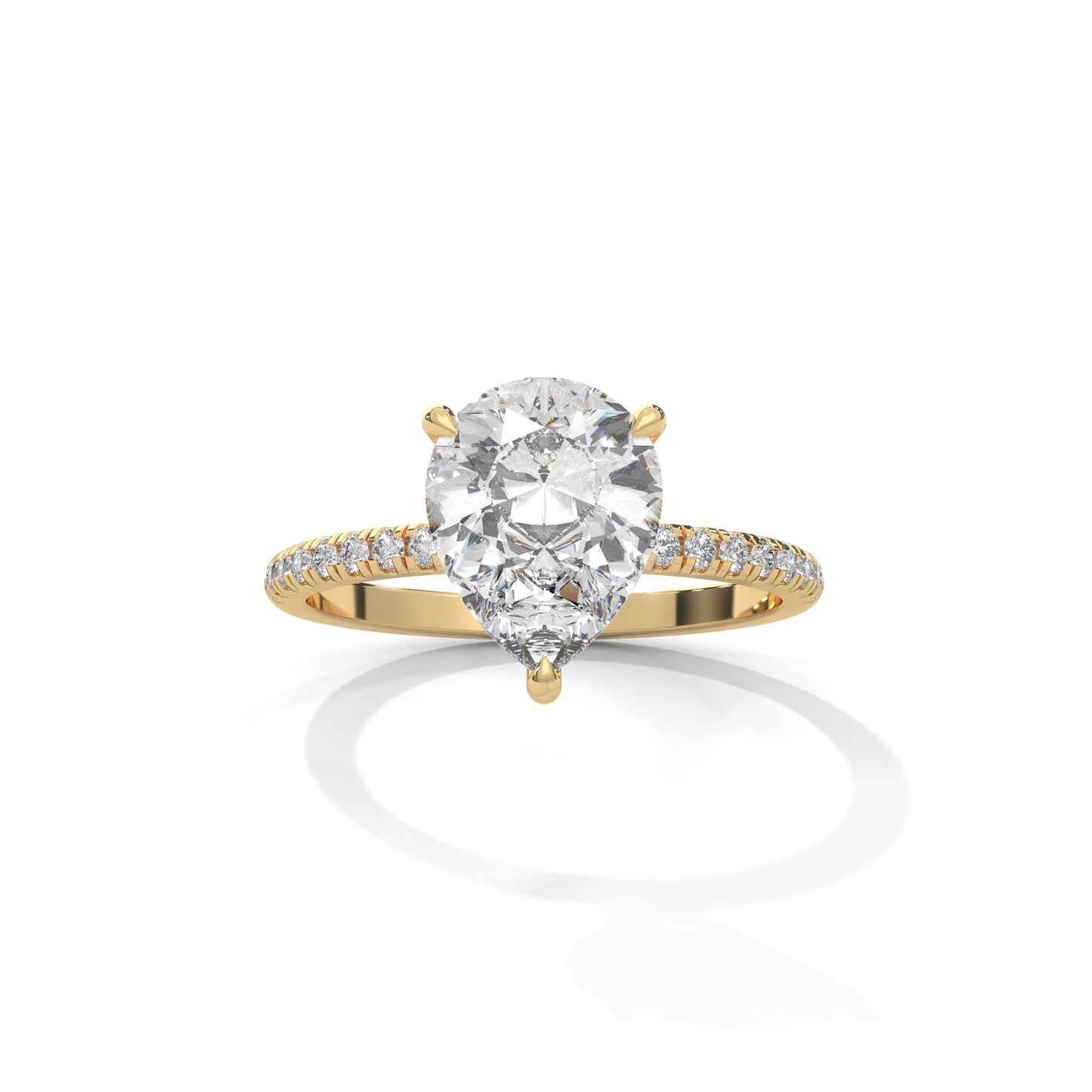 Celestial Pear Solitaire Ring