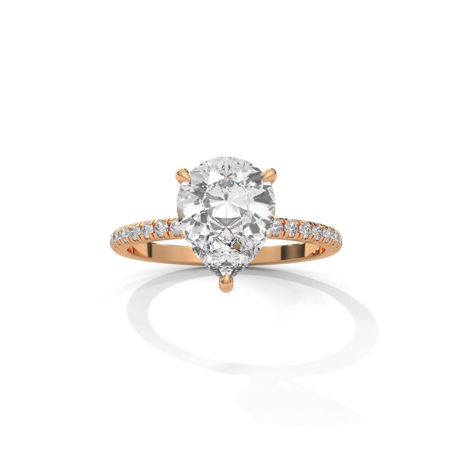 Celestial Pear Solitaire Ring