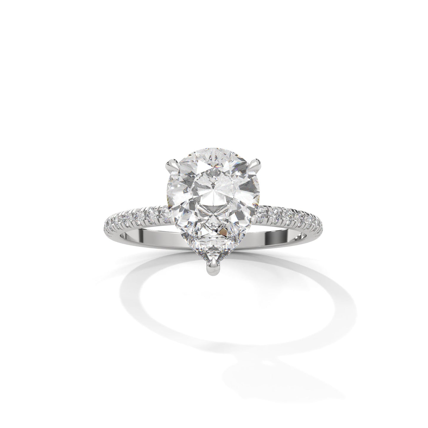 Celestial Pear Solitaire Ring