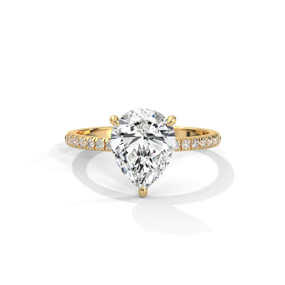 Celestial Pear Solitaire Ring