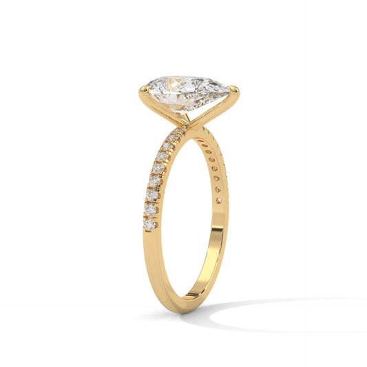 Celestial Pear Solitaire Ring