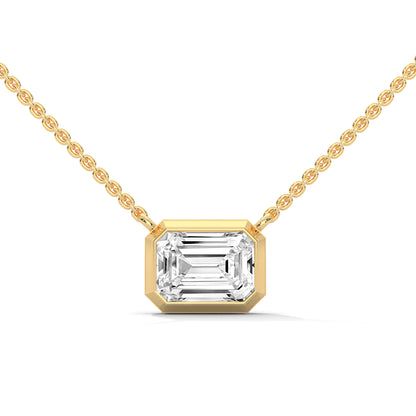 Orlisse Emerald Cut Pendant With Chain