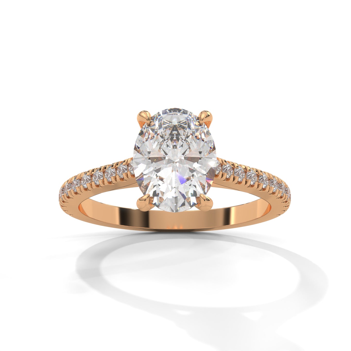 Allure Oval Side Stone Ring