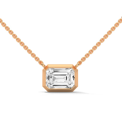 Orlisse Emerald Cut Pendant With Chain