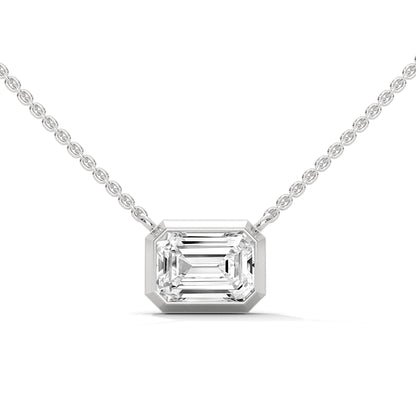 Orlisse Emerald Cut Pendant With Chain