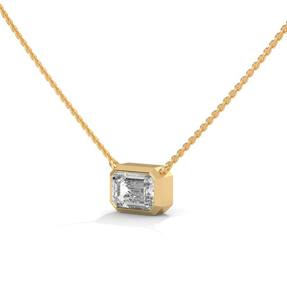Orlisse Emerald Cut Pendant With Chain