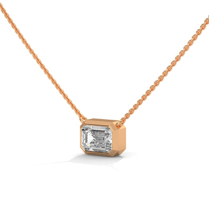 Orlisse Emerald Cut Pendant With Chain