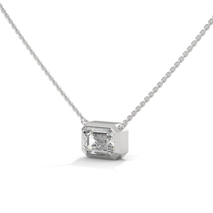 Orlisse Emerald Cut Pendant With Chain