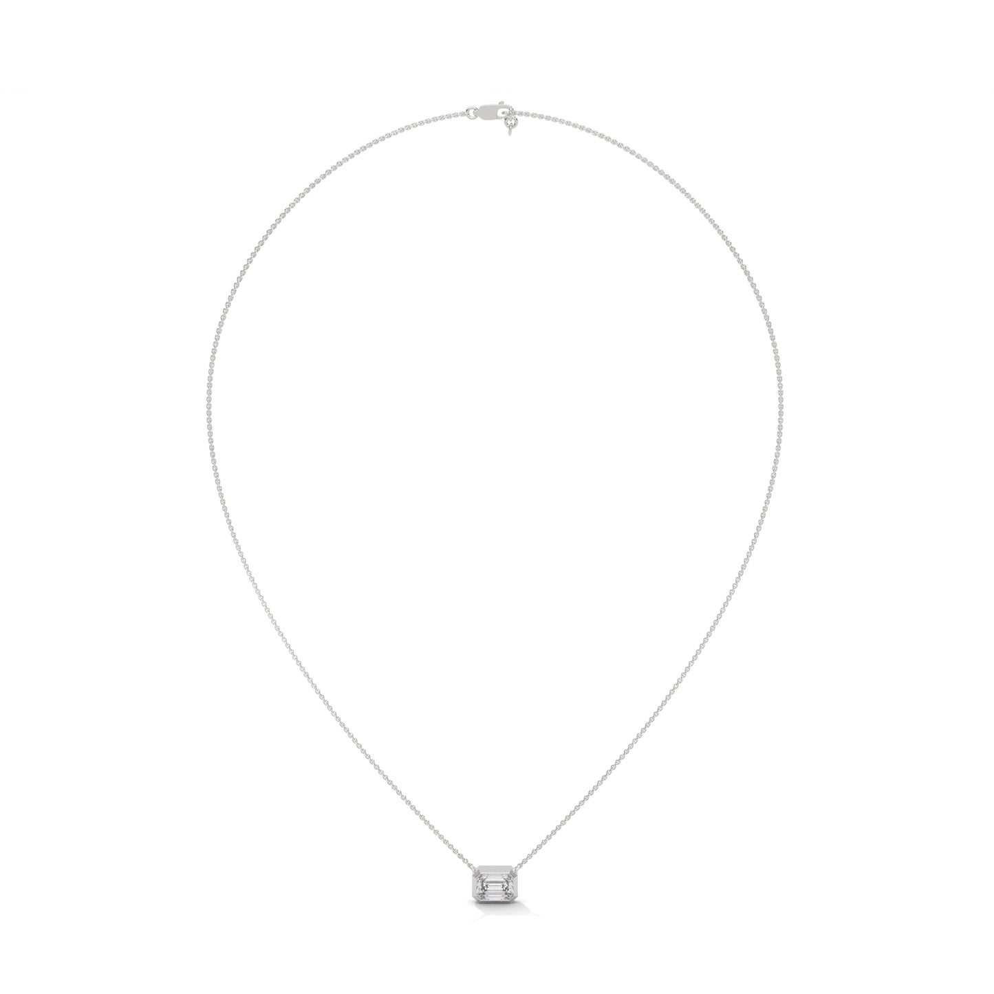 Orlisse Emerald Cut Pendant With Chain