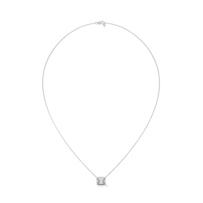 Orlisse Emerald Cut Pendant With Chain