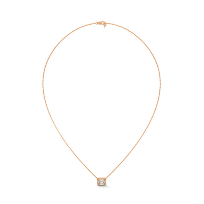 Orlisse Emerald Cut Pendant With Chain
