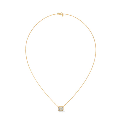Orlisse Emerald Cut Pendant With Chain