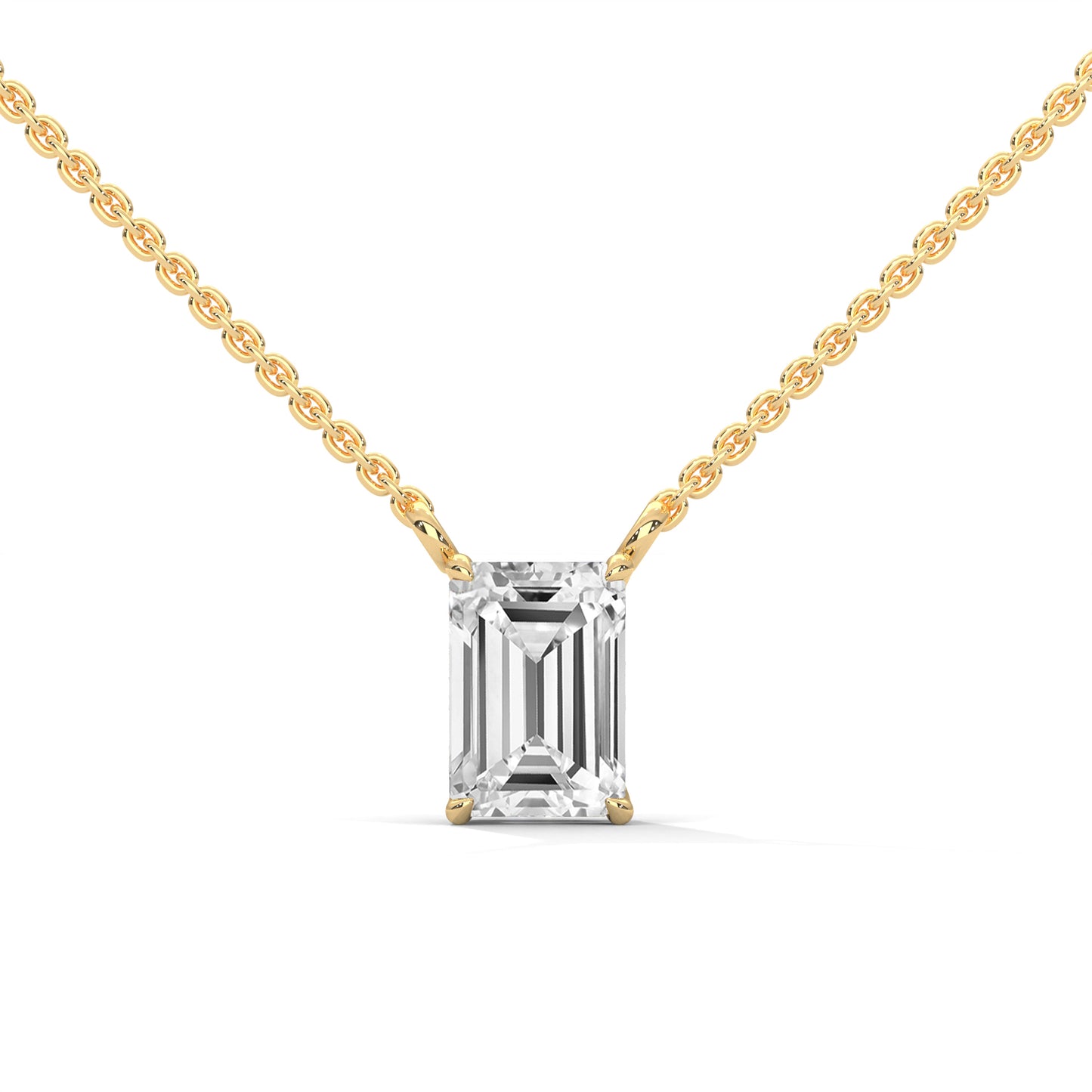 Veloura Emerald Cut Pendant With Chain