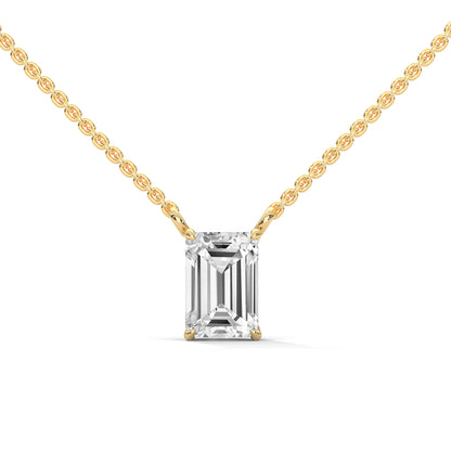 Veloura Emerald Cut Pendant With Chain