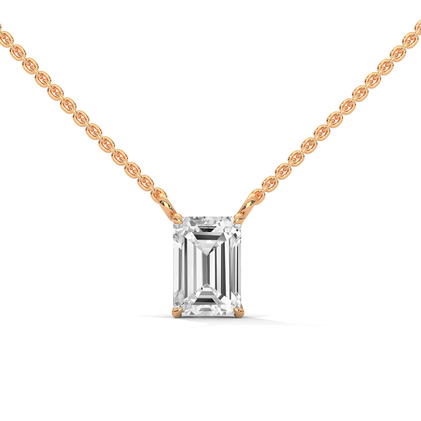 Veloura Emerald Cut Pendant With Chain