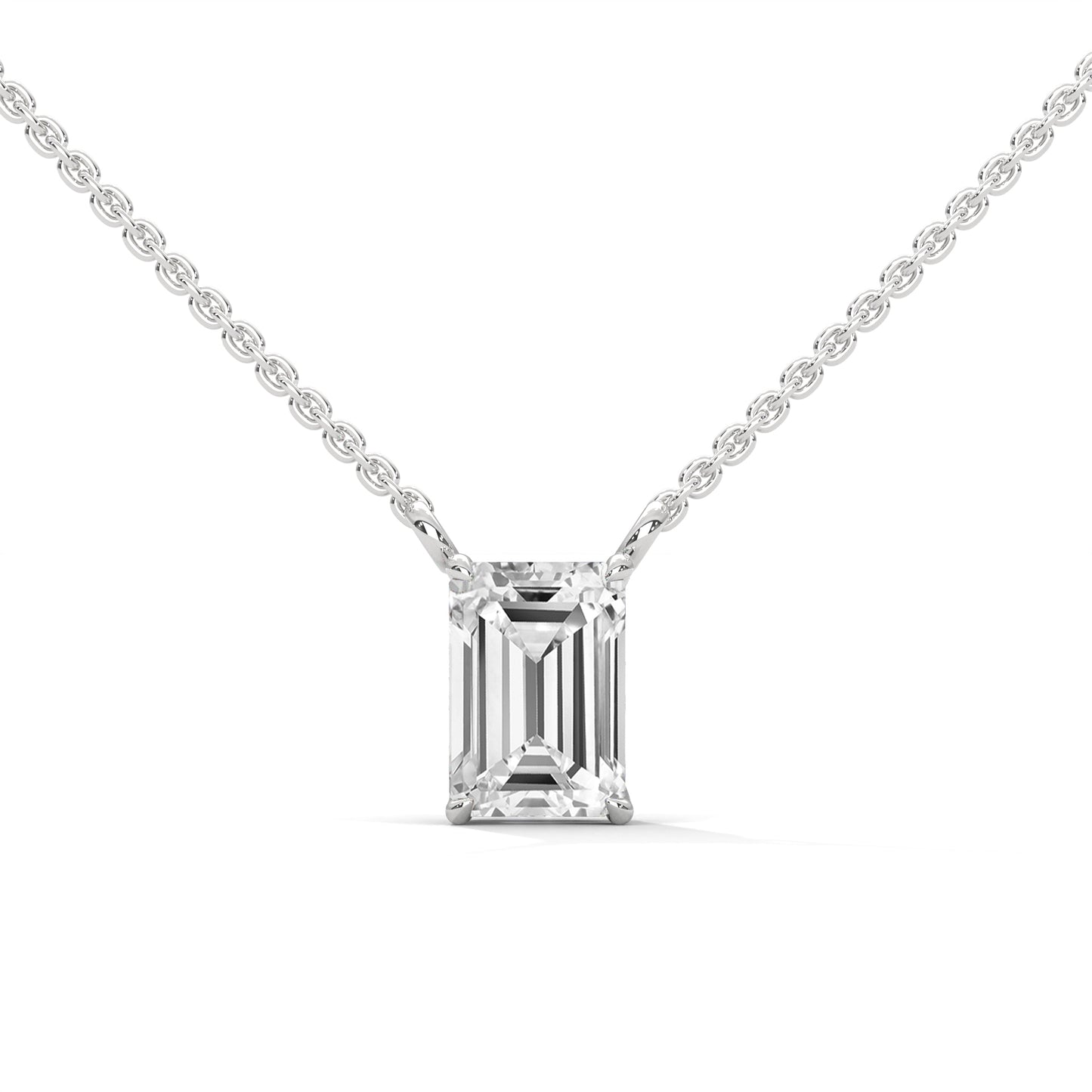 Veloura Emerald Cut Pendant With Chain