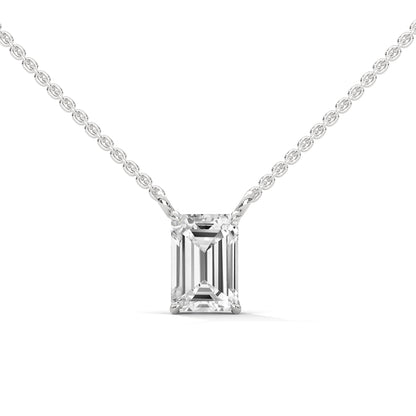 Veloura Emerald Cut Pendant With Chain