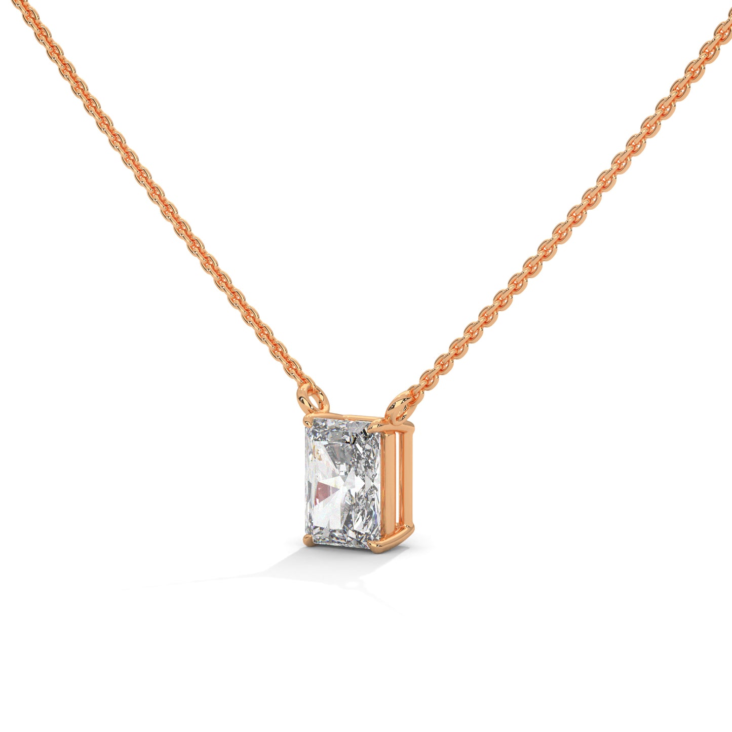 Veloura Emerald Cut Pendant With Chain