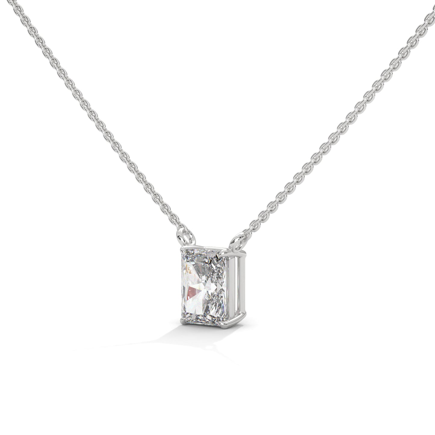 Veloura Emerald Cut Pendant With Chain