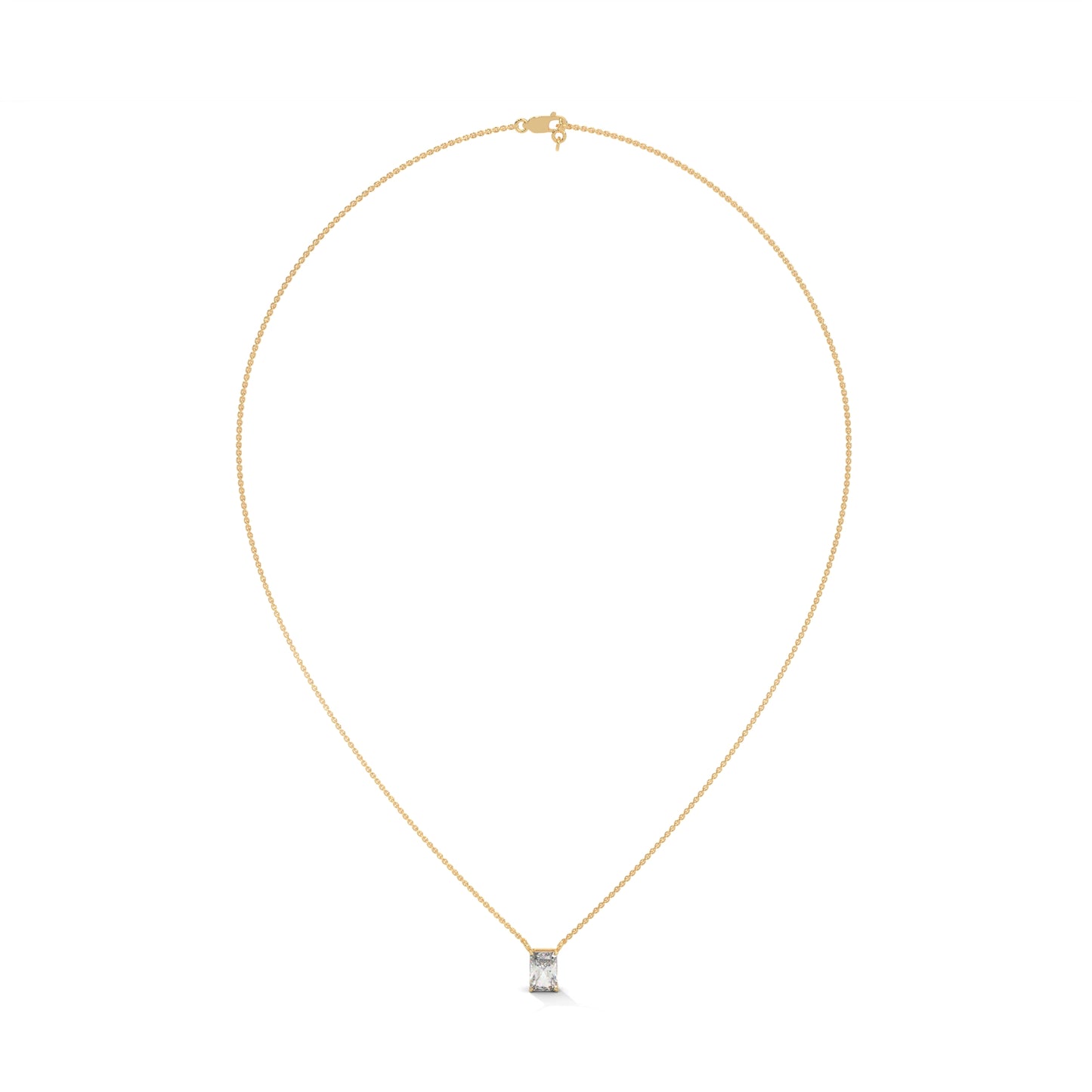 Veloura Emerald Cut Pendant With Chain