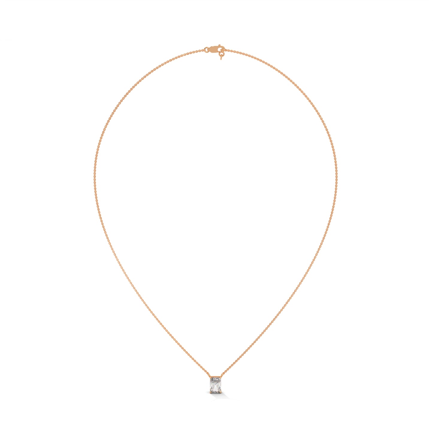 Veloura Emerald Cut Pendant With Chain