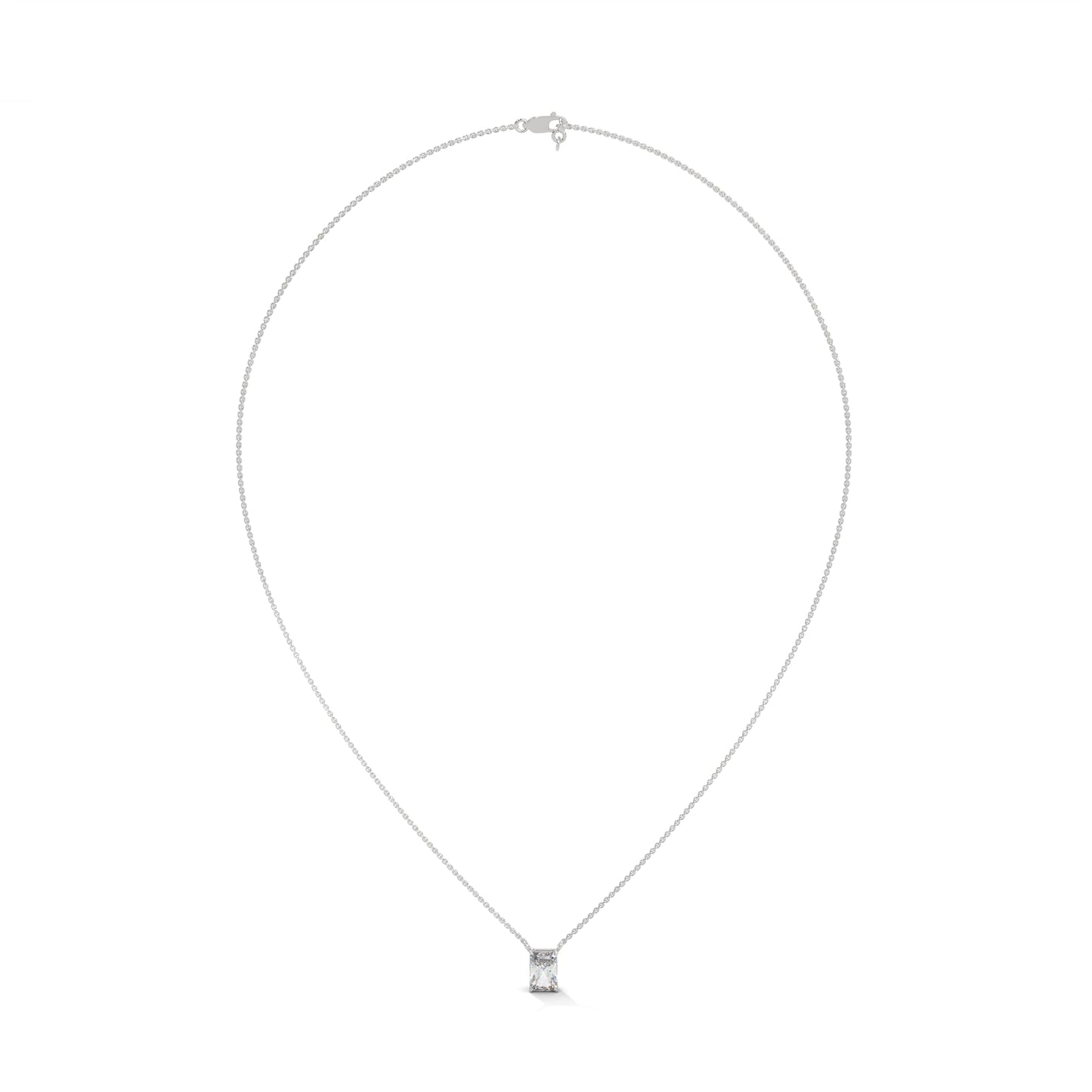 Veloura Emerald Cut Pendant With Chain