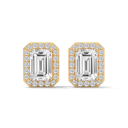 Elite Emerald Halo Earrings
