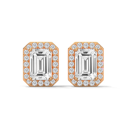 Elite Emerald Halo Earrings