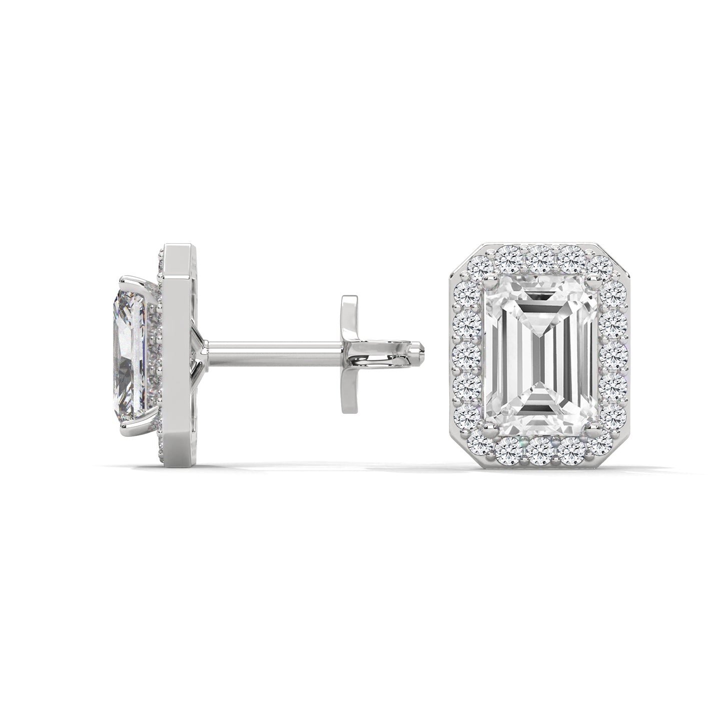 Elite Emerald Halo Earrings