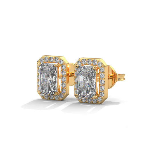 Elite Emerald Halo Earrings