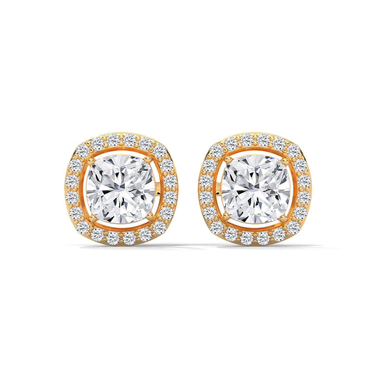 Crazy Cushion Halo Earrings