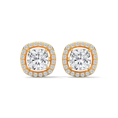 Crazy Cushion Halo Earrings