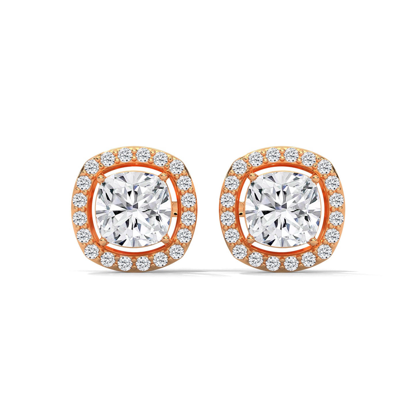 Crazy Cushion Halo Earrings