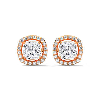 Crazy Cushion Halo Earrings