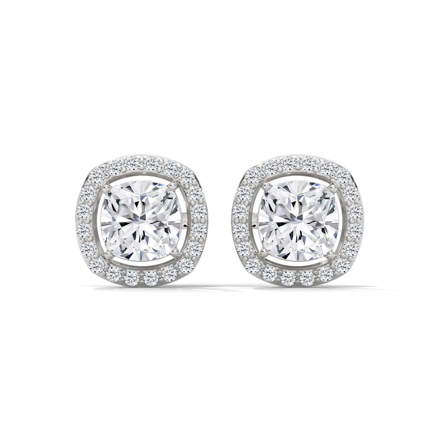 Crazy Cushion Halo Earrings