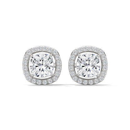 Crazy Cushion Halo Earrings