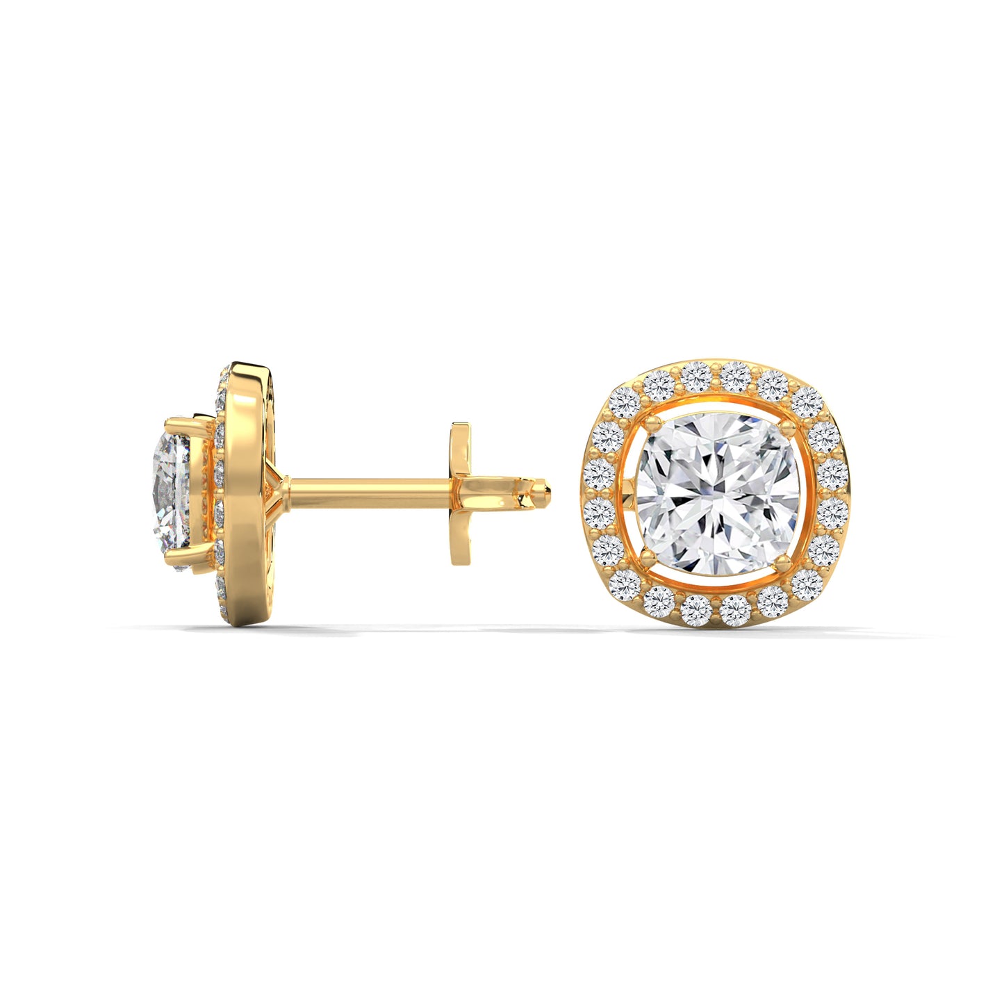 Crazy Cushion Halo Earrings