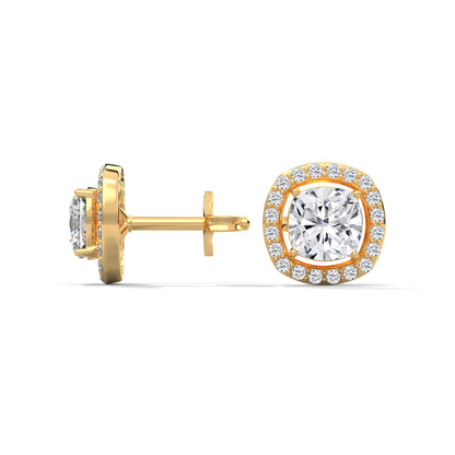 Crazy Cushion Halo Earrings