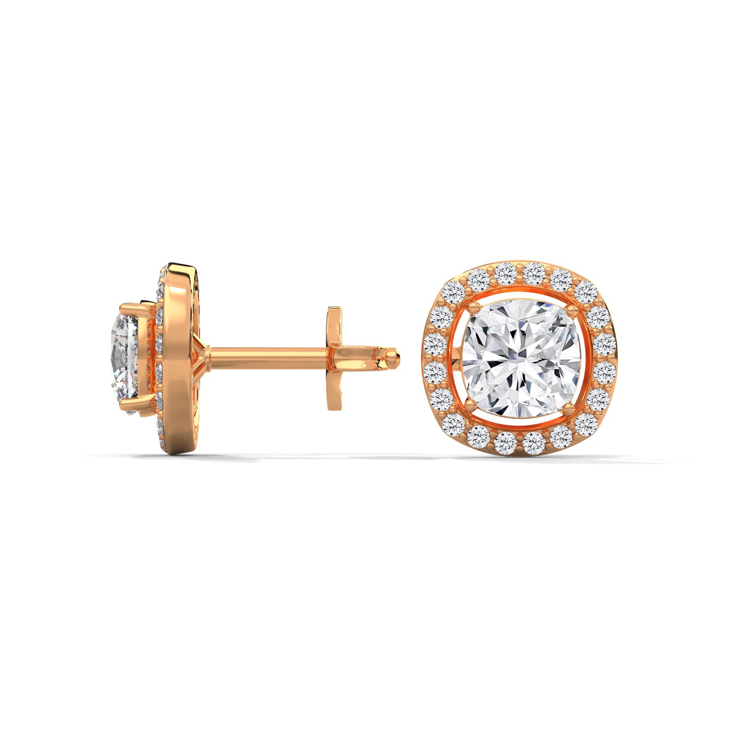 Crazy Cushion Halo Earrings