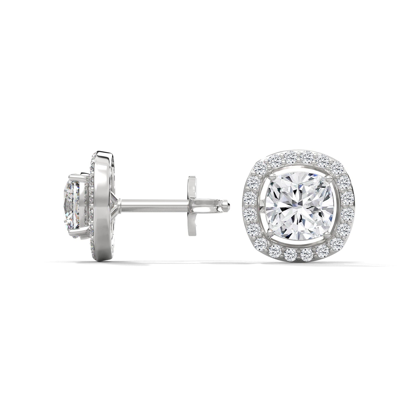 Crazy Cushion Halo Earrings
