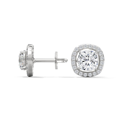 Crazy Cushion Halo Earrings