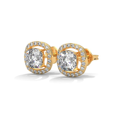 Crazy Cushion Halo Earrings