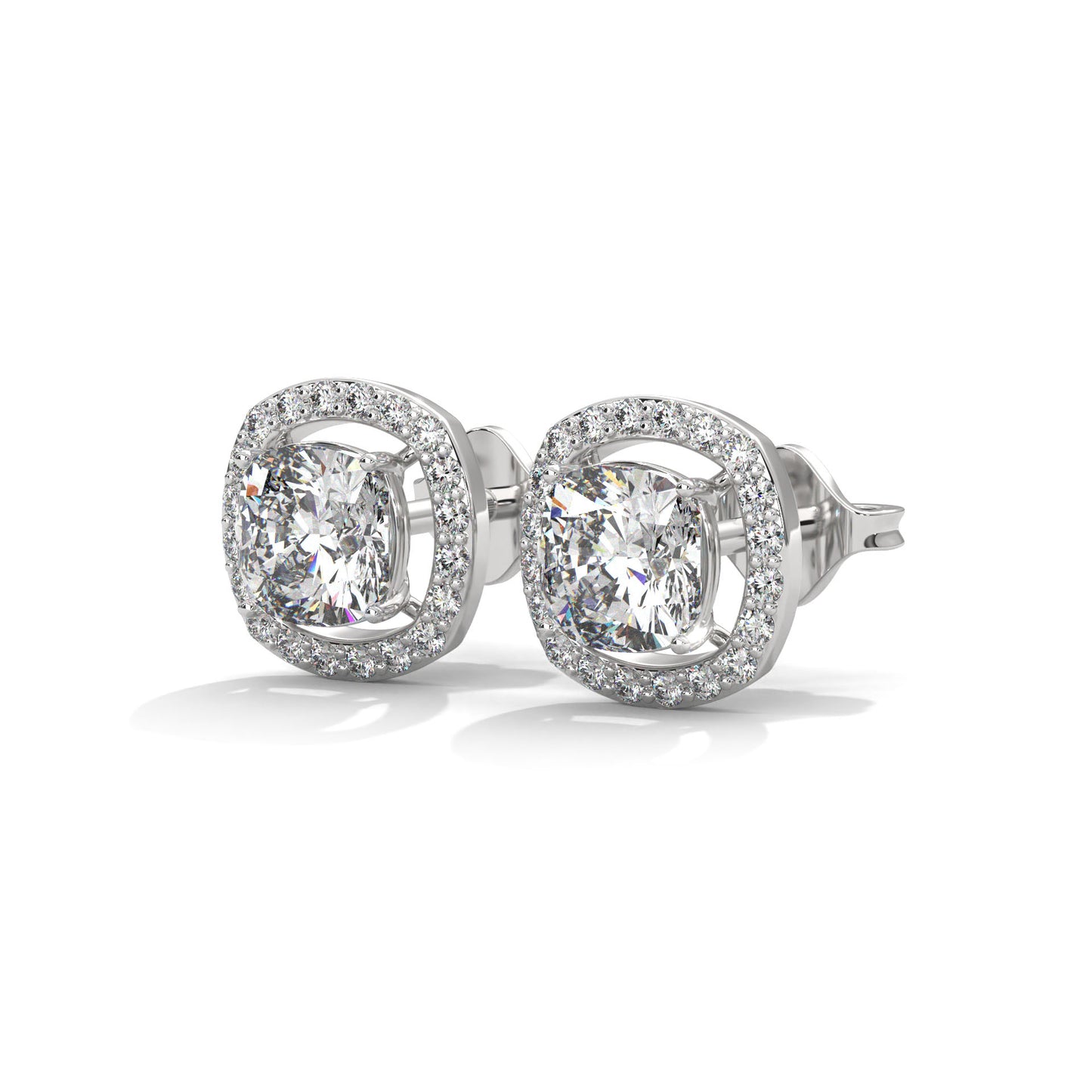 Crazy Cushion Halo Earrings