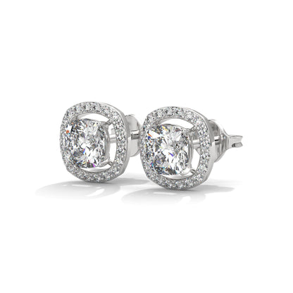 Crazy Cushion Halo Earrings