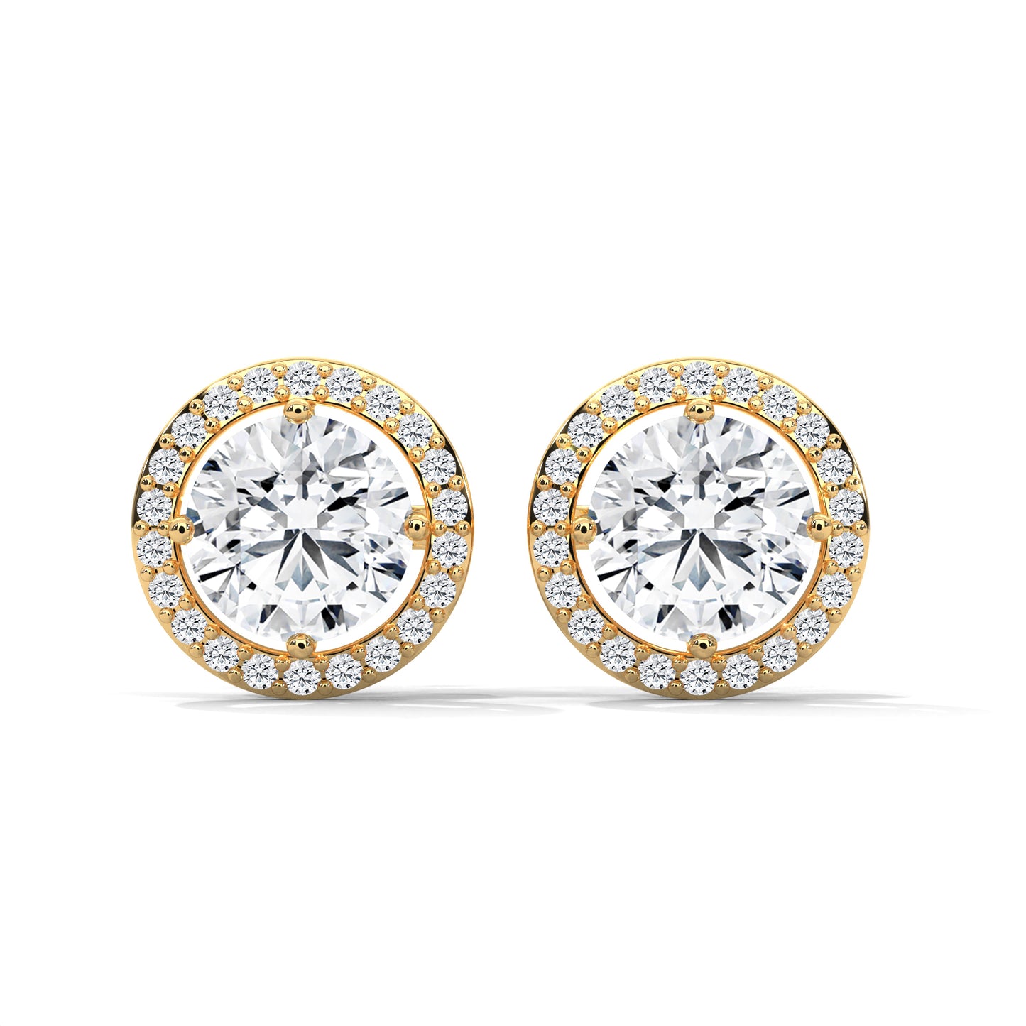 Classic Round Halo Earrings