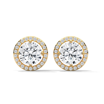 Classic Round Halo Earrings