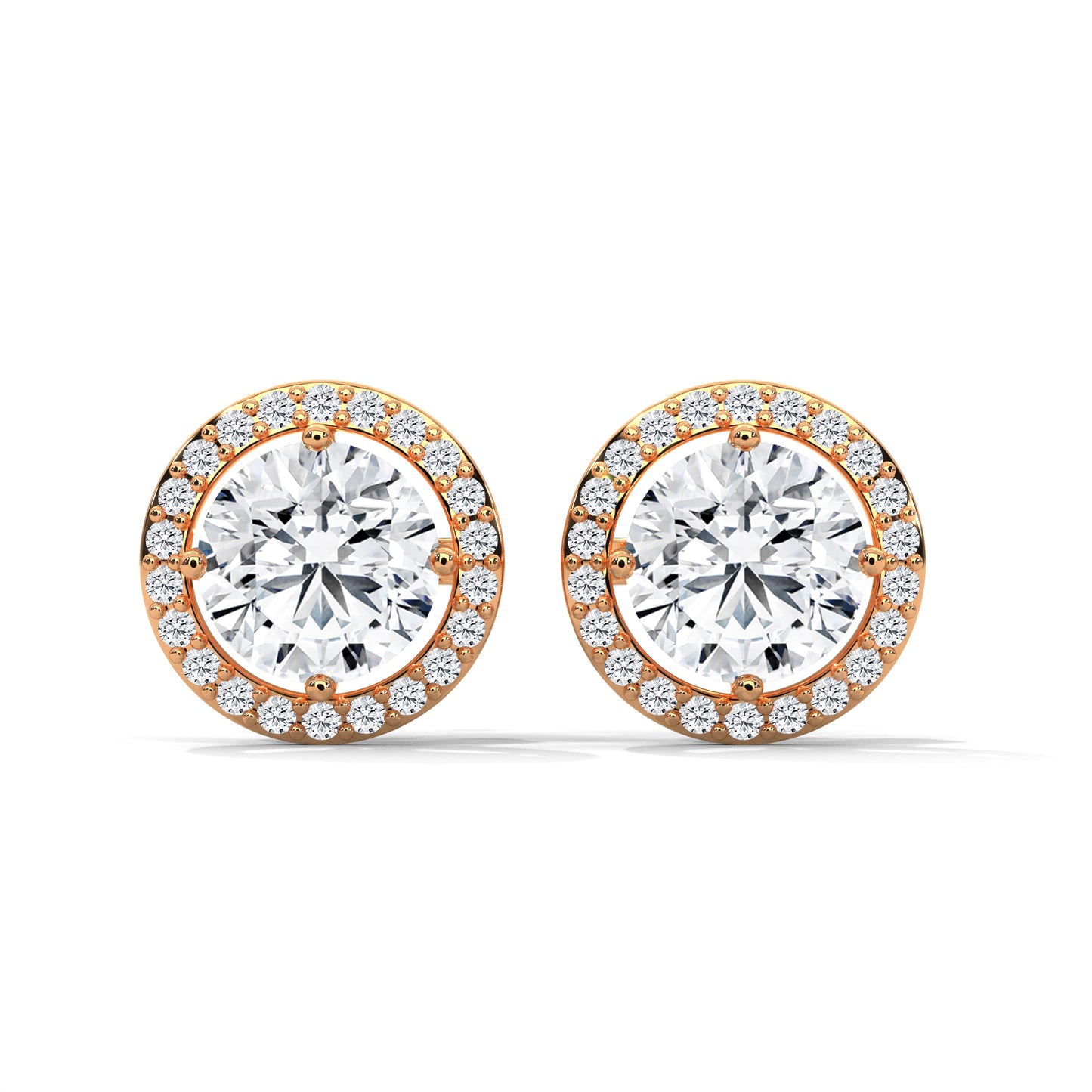 Classic Round Halo Earrings
