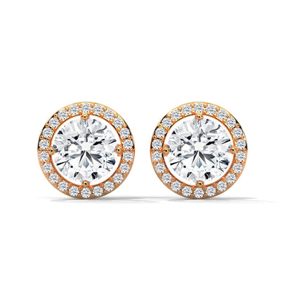 Classic Round Halo Earrings